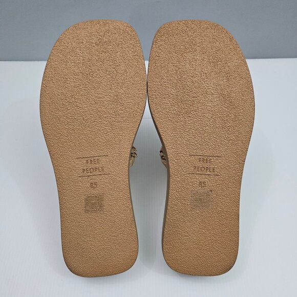 NEW Free People Midas Touch Sandal Womens 8.5 Tan Leather Flatform Slide Boho - Picture 10 of 12